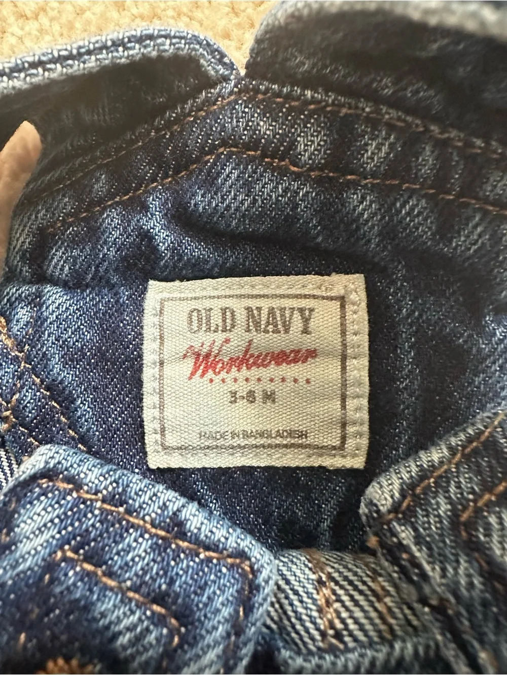 3-6month Old Navy Classic Dark Blue Denim Overalls